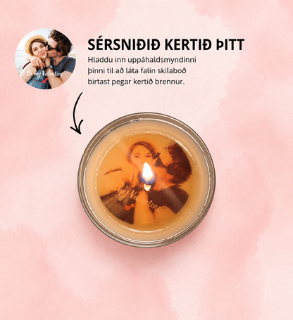 Sérsniðið kerti með þinni mynd