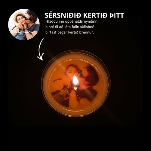 Sérsniðið kerti með þinni mynd